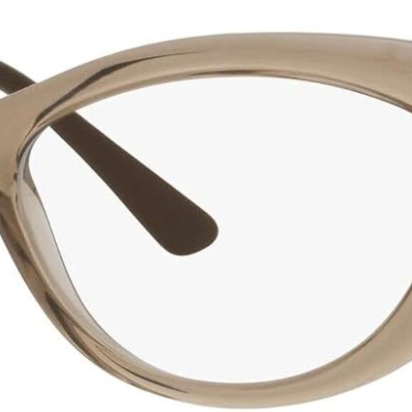 Women's Cat Eye Prescription Eyewear Frames Transparent Brown 50mm - Picture 2 of 7